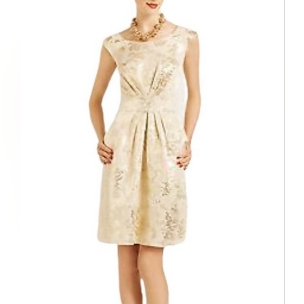 kate spade deanna ivory and gold dress